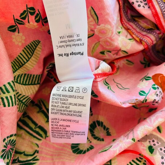 FARM RIO Womens Sz M Red Secret Garden Organic Cotton Maxi Dress - Picture 14 of 16